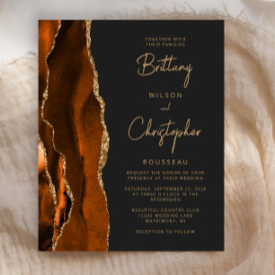 Budget Burnt Orange Achat Dunkle Hochzeitseinladun