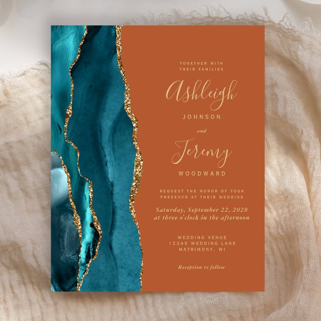 Budget Burnt Orange Aquamarin Agate Wedding (Von Creator hochgeladen)