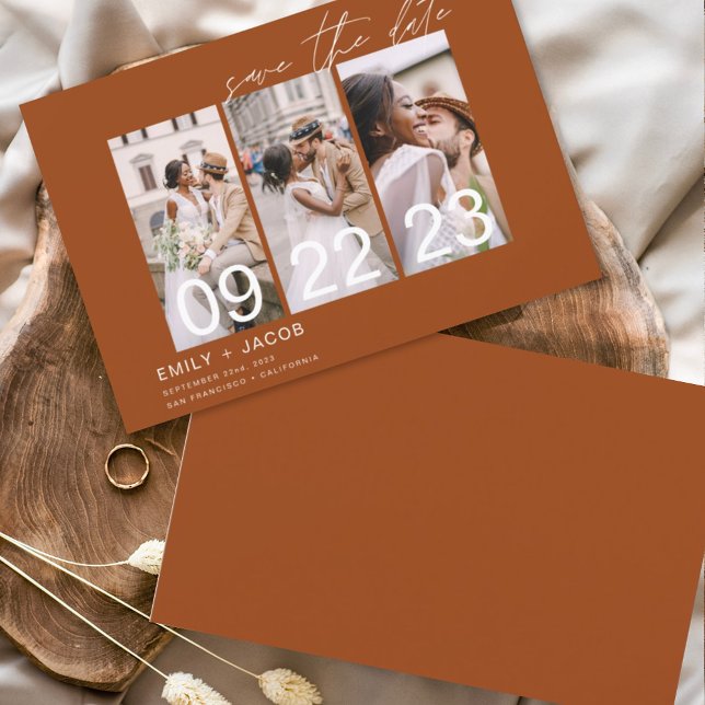 Budget Burnt Orange Save the Date 3 Foto (Von Creator hochgeladen)