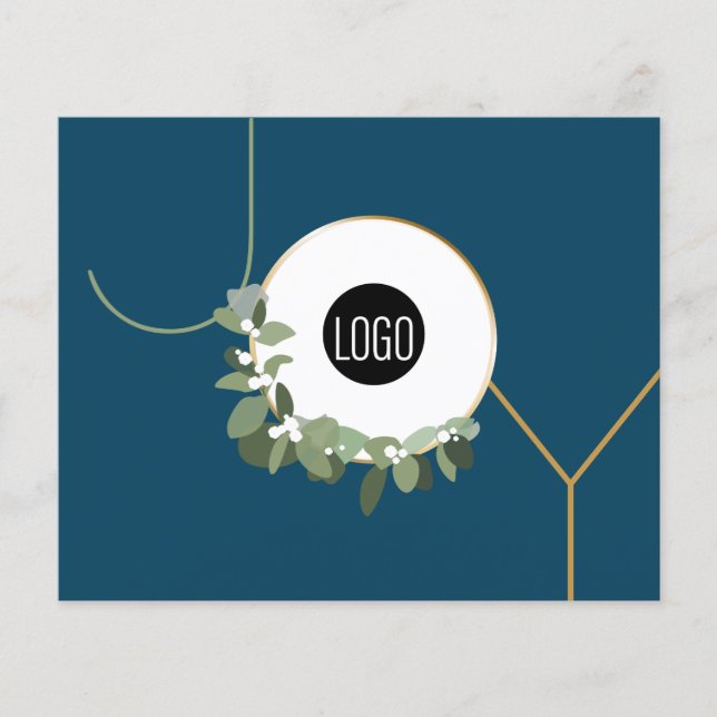 Budget Business Logo Happy Holidays Joy Blue (Vorderseite)