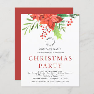 Budget Business Poinsettia Logo Weihnachts-Party