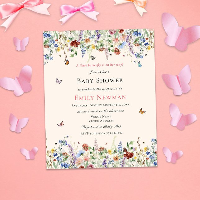 Budget Butterfly auf dem Weg | Floral Baby Dusche (Von Creator hochgeladen)