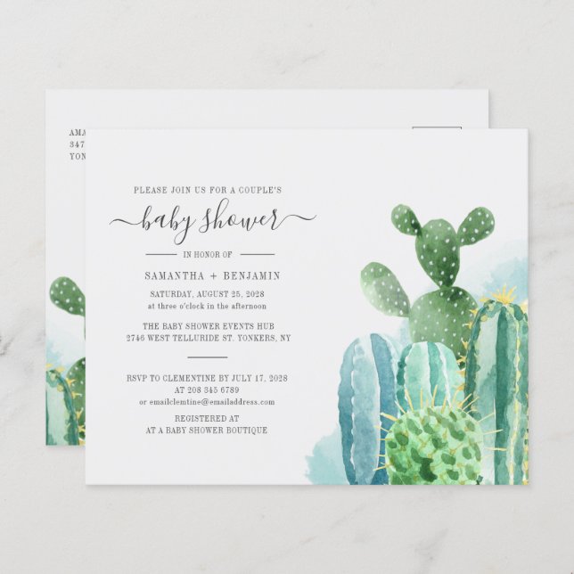 Budget Cacti Pflanze Botanische Paare Kinderdusche (Vorne/Hinten)