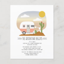 Budget Camper Desert Girl Baby Dusche Einladung