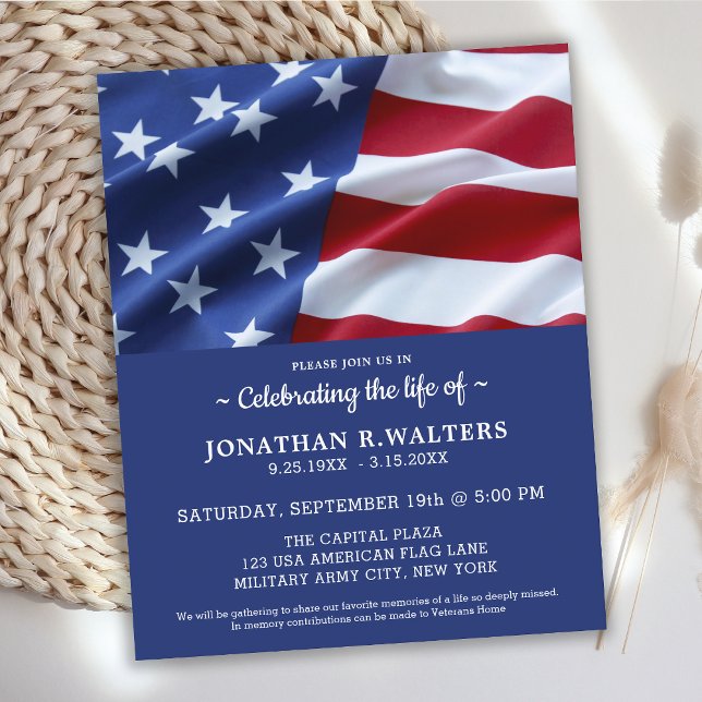 Budget Celebration Of Life American Flag Invite (Von Creator hochgeladen)