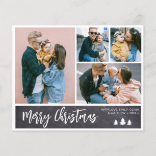 Budget Chalkboard Collage Snowy Weihnachtsfeiertag Flyer