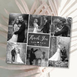Budget Chalkboard Foto Collage Wedding Vielen Dank Flyer<br><div class="desc">Budget Modernes, rustikales Chalkboard Hand Lettered Script Black and White 6 Multi Foto Collage Wedding Vielen Dank Foto preiswert (Budget) Erschwinglichen Flyer. Stilvolle Hochzeit danke Ihnen Vorlage mit sechs (6) Foto auf der Vorderseite und ein (1) Foto auf der Rückseite (verwendet Schwarz-weiße Filter). Mit dem Text "danke" in einer Wirblen...</div>