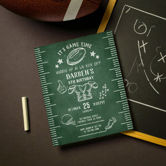 Budget Chalkboard Fußball Sport Geburtstag Einladu