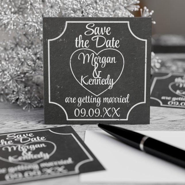 Budget Chalkboard Hochzeit sparen Sie die Daten 10 (Pack of 100 mini save the dates for your chalkboard wedding. Just add your details)