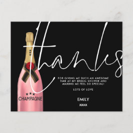 Budget Champagne Script Black Brautparty Danke