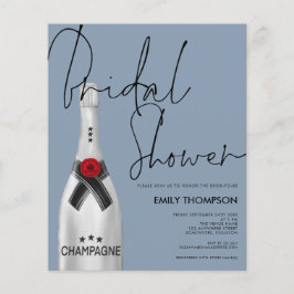 Budget Champagne Script Dusty Blue Brautparty