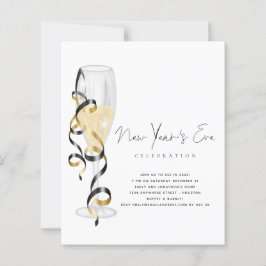 Budget Champagne Script Silvester Einladung