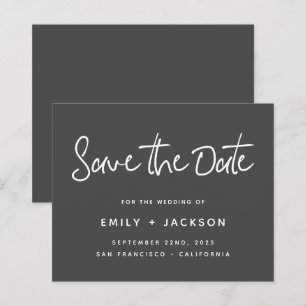 Budget Charcoal Script Modern Einfach Save the Dat