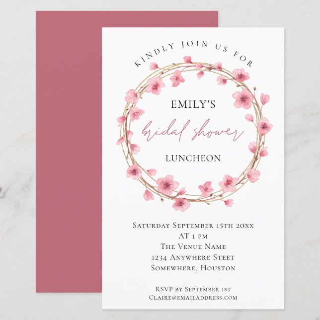 Budget Cherry Blossom Brautparty 5,5 x 8,5 Zoll (Vorne/Hinten)