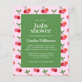 Budget Cherry Fruit Pink Green Niedlich Baby Dusch