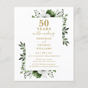 Budget Chic 50. Hochzeitstag Blumen-Einladung