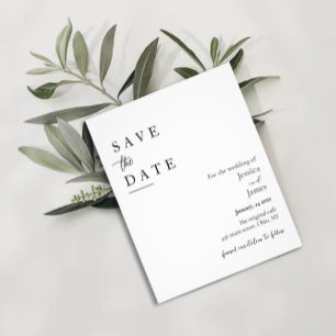 Budget Chic Black and White Wedding Save the Date Flyer