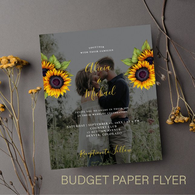 Budget chic florale Foto Hochzeit Einladung FLYER (Von Creator hochgeladen)