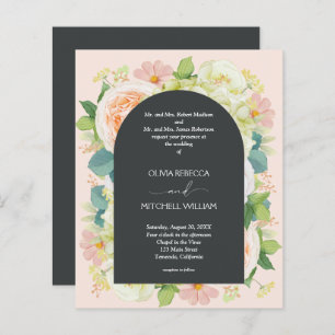 Budget Chic Florals Wedding All in One Einladungen