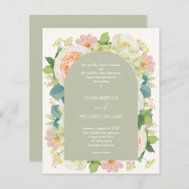 Budget Chic Florals Wedding All in One Einladungen