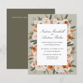 Budget Chic Orange Ivory Sage grüner Rahmen Hochze
