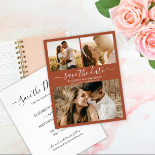 Budget Chic Schriftfoto Terrakotta Save The Date Flyer