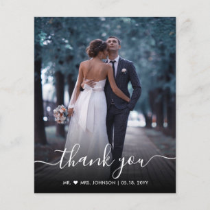 Budget Chic Script Foto Hochzeit Danke Karte
