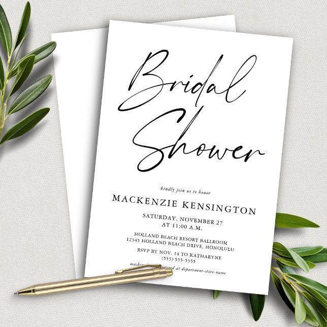 Budget Chic Simple Elegant Brautparty Einladung (Budget Chic Simple Elegant Bridal Shower Invitation)
