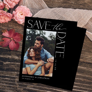 Budget Chic Stilvolles Mod-Foto Save the Date 2 Bl