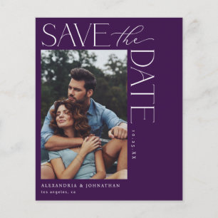 Budget Chic Stilvolles Mod-Foto Save the Date 2 Pu Flyer