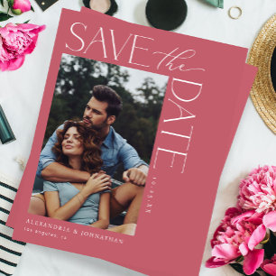 Budget Chic Stilvolles Mod-Foto Save the Date 2 Ro