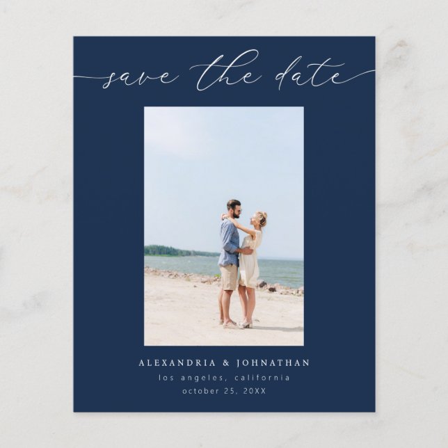 Budget Chic Stilvolles Mod-Foto Save the Date 3 Na Flyer (Vorne)