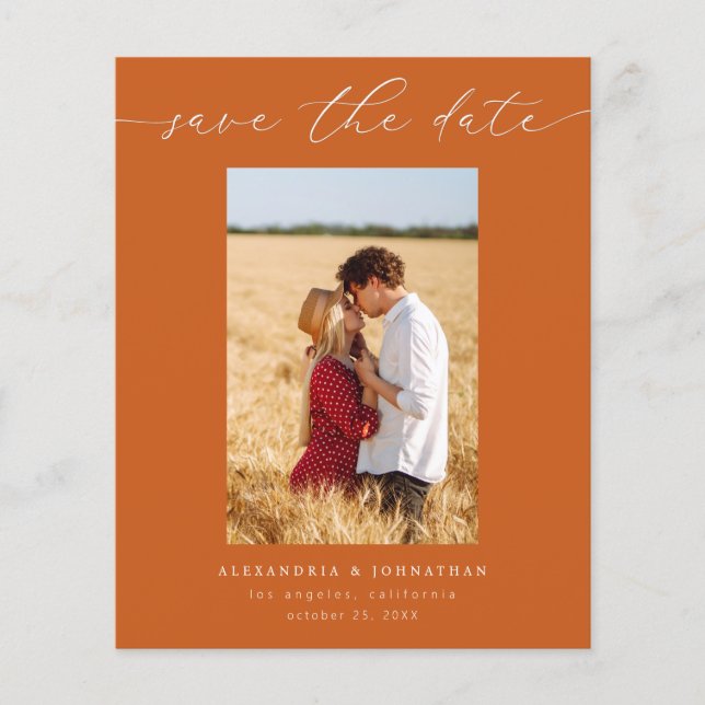 Budget Chic Stilvolles Mod-Foto Save the Date 3 Or Flyer (Vorne)