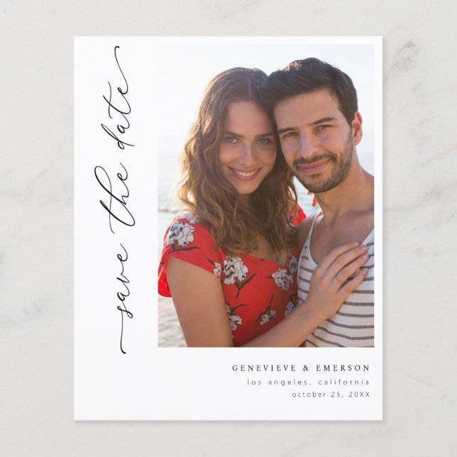 Budget Chic Stilvolles Mod-Foto Save the Date 5 Flyer (Vorne)