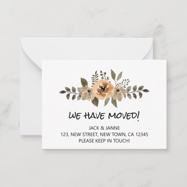 Budget & Chic Wir haben die Ankündigungskarte vers Mitteilungskarte (Vorderseite)