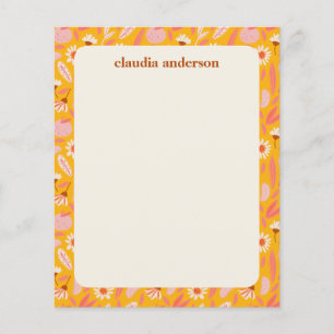 Budget Chic Yellow Floral Personalisiert Stationer