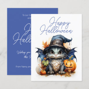 Budget Children's Watercolor Baby Dragon Halloween Postkarte