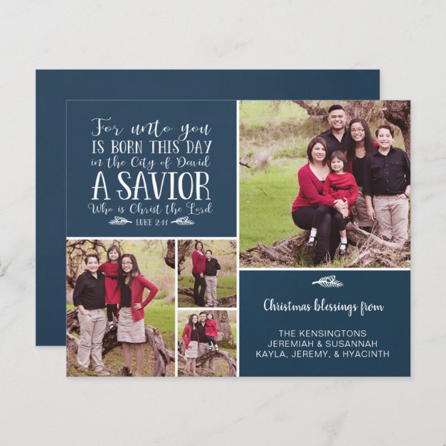 Budget Christliche Weihnachtscollage Luke 2 Foto (Vorne/Hinten)