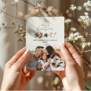 budget Christmas cookie 1 photo candy cane Holiday Mitteilungskarte