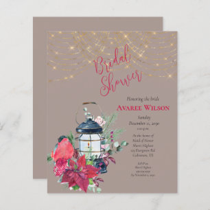 BUDGET Christmas Lantern Poinsettia Evergreens