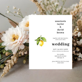 Budget Citrus Lemon Hochzeitseinladung