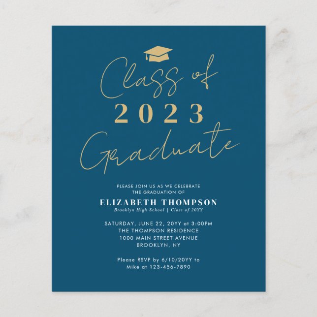 Budget Class of 2023 Blue Gold Graduation Party (Vorderseite)