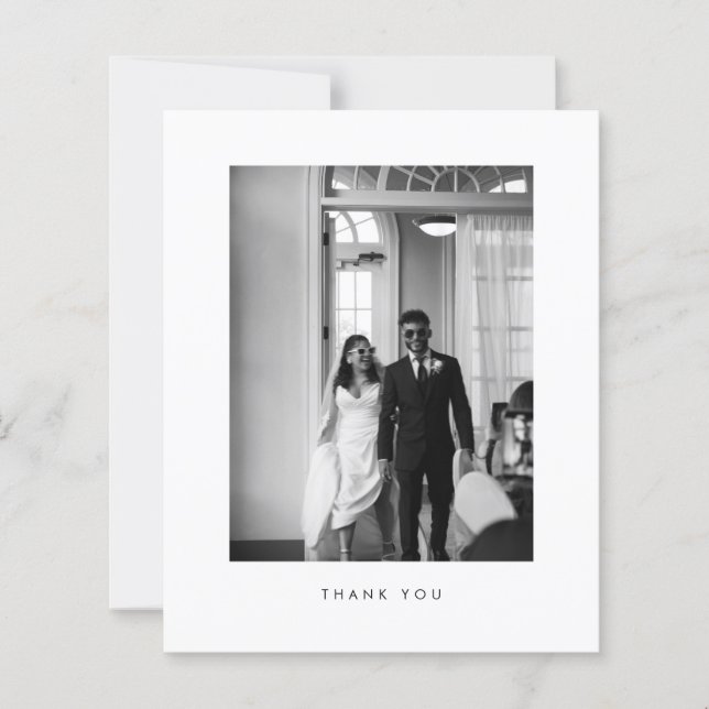 Budget Classic Black & White Wedding Thank you (Vorderseite)