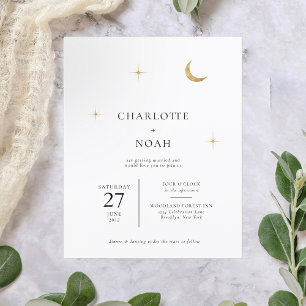 BUDGET Classic Celestial Gold Moon Stars Hochzeit