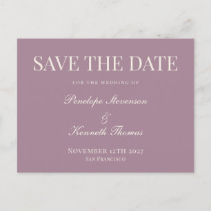 Budget Classic Dusty Save the Date Lila Postkarte