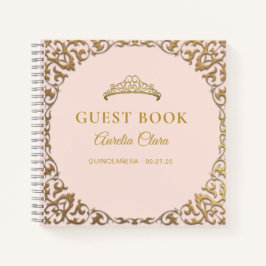 Budget Classic Gold Blush Quinceañera Guest Book Notizbuch