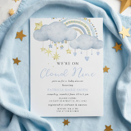 Budget Cloud Nine Baby Boy Shower Einladung