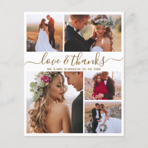 Budget Collage Elegante Script Wedding Vielen Dank Flyer
