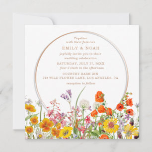 Budget Colorful Wild Blume Country Boho Hochzeit Einladung