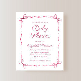 Budget Coquette Bows Pink Baby Girl Dusche